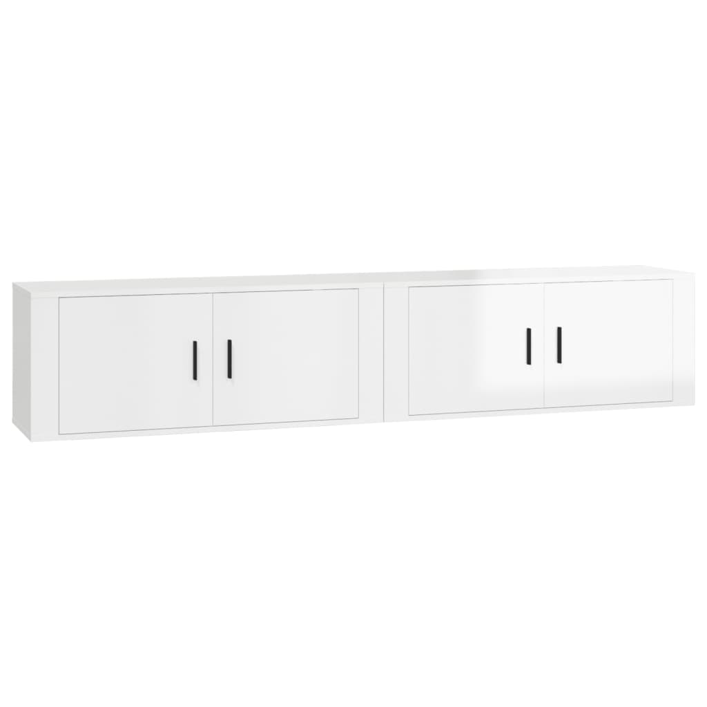 Seinäkiinnitettävät TV-kaapit 2 kpl korkeakiilto 100x34,5x40 cm - Sisustajankoti.fi