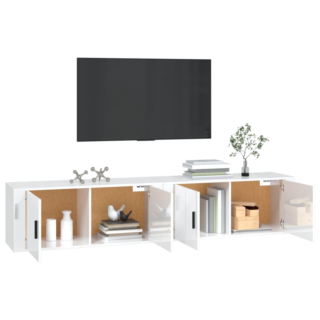 Seinäkiinnitettävät TV-kaapit 2 kpl korkeakiilto 100x34,5x40 cm - Sisustajankoti.fi
