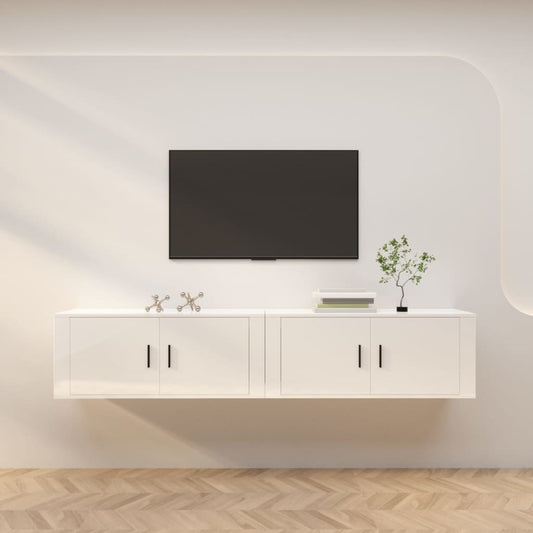 Seinäkiinnitettävät TV-kaapit 2 kpl korkeakiilto 100x34,5x40 cm - Sisustajankoti.fi