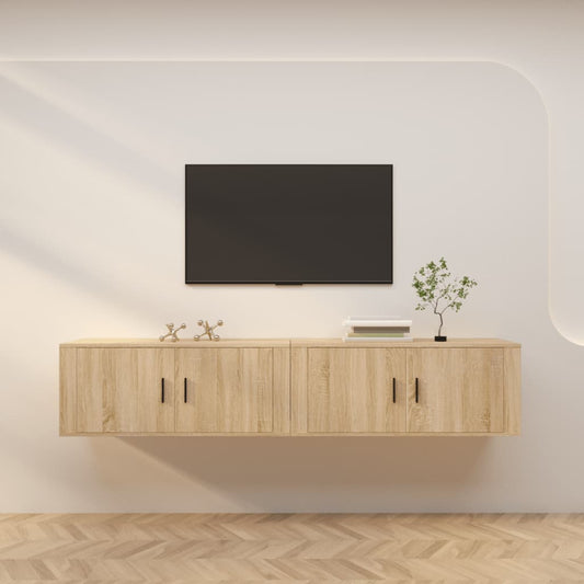 Seinäkiinnitettävät TV-kaapit 2 kpl Sonoma-tammi 100x34,5x40 cm - Sisustajankoti.fi