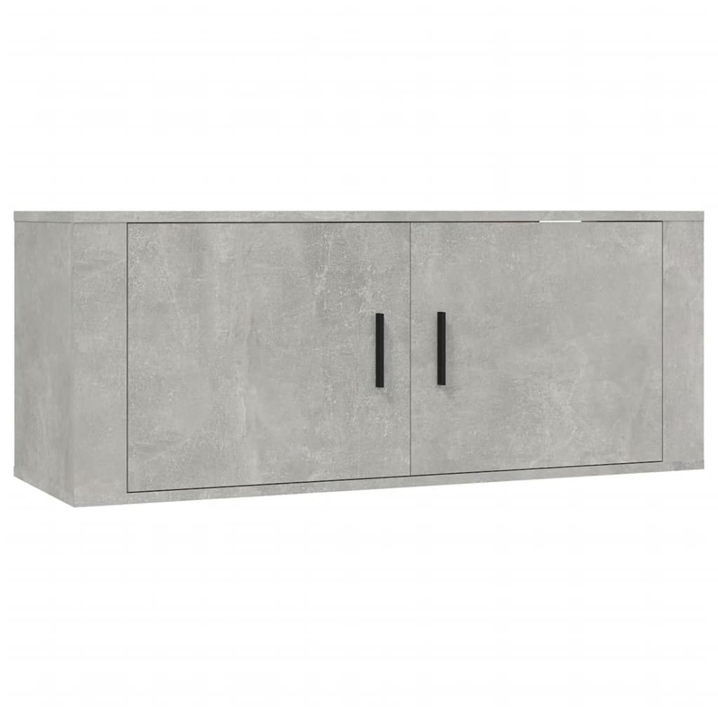 Seinäkiinnitettävät TV-kaapit 2 kpl betoninharm. 100x34,5x40 cm - Sisustajankoti.fi