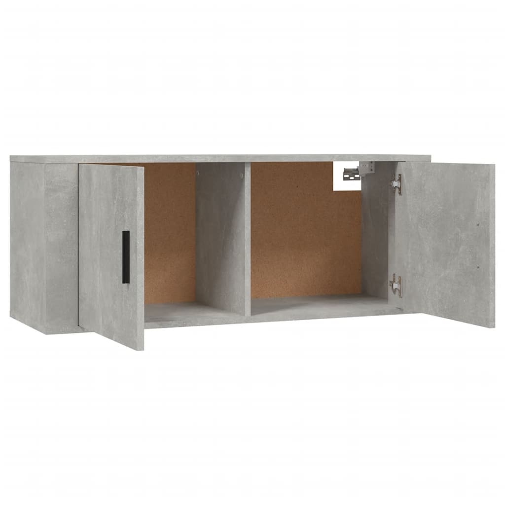 Seinäkiinnitettävät TV-kaapit 2 kpl betoninharm. 100x34,5x40 cm - Sisustajankoti.fi