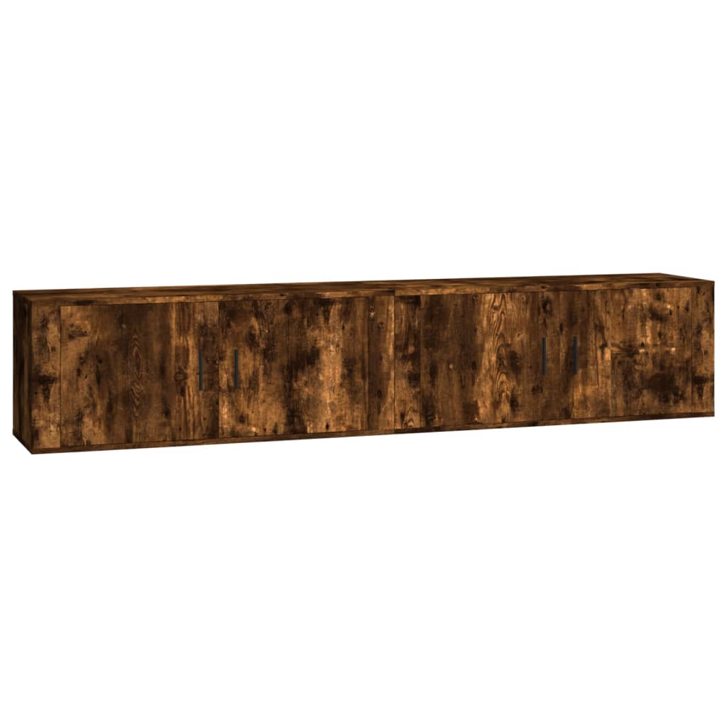 Seinäkiinnitettävät TV-kaapit 2 kpl savutammi 100x34,5x40 cm - Sisustajankoti.fi