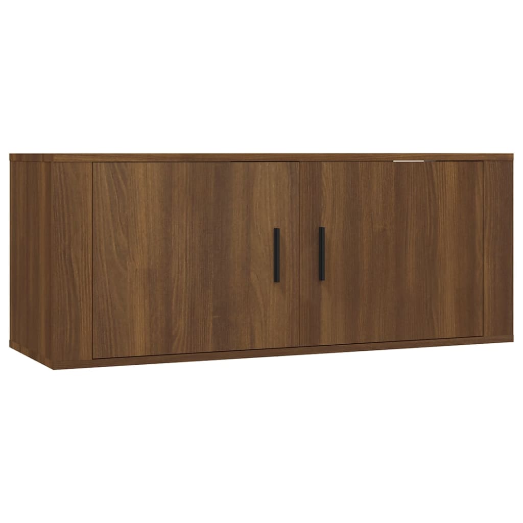Seinäkiinnitettävät TV-tasot 2 kpl ruskea tammi 100x34,5x40 cm - Sisustajankoti.fi