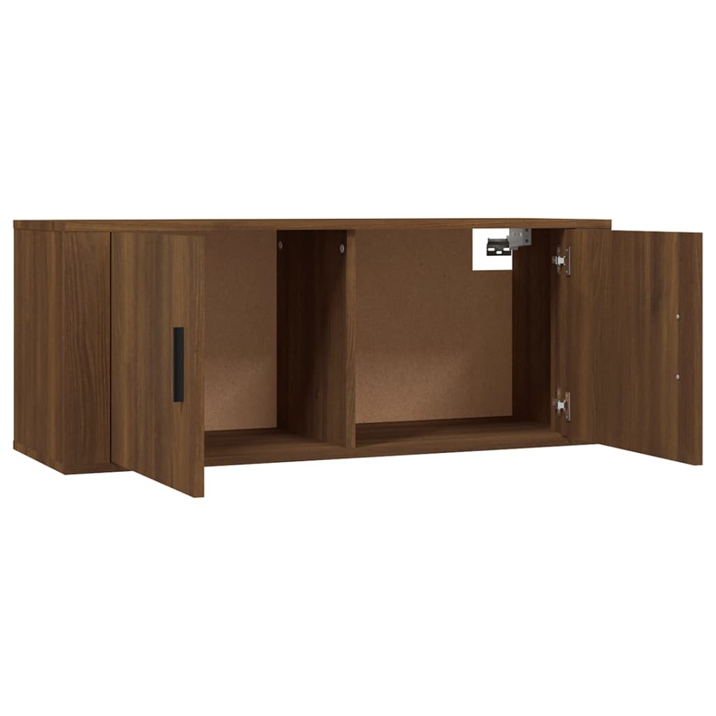 Seinäkiinnitettävät TV-tasot 2 kpl ruskea tammi 100x34,5x40 cm - Sisustajankoti.fi
