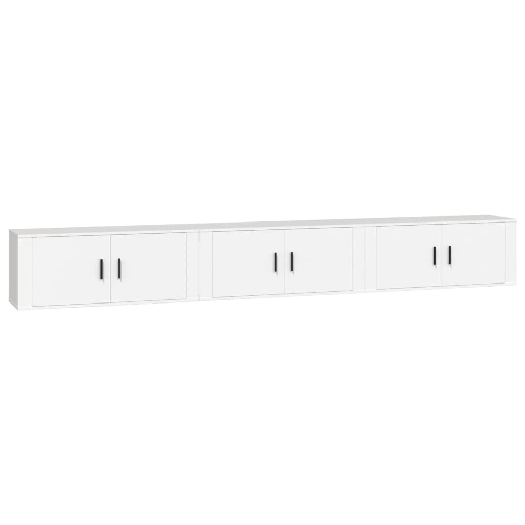 Seinäkiinnitettävät TV-kaapit 3 kpl valkoinen 100x34,5x40 cm - Sisustajankoti.fi