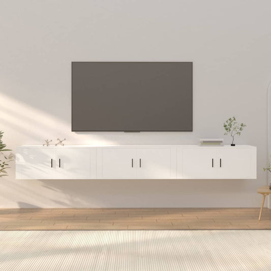 Seinäkiinnitettävät TV-kaapit 3 kpl valkoinen 100x34,5x40 cm - Sisustajankoti.fi