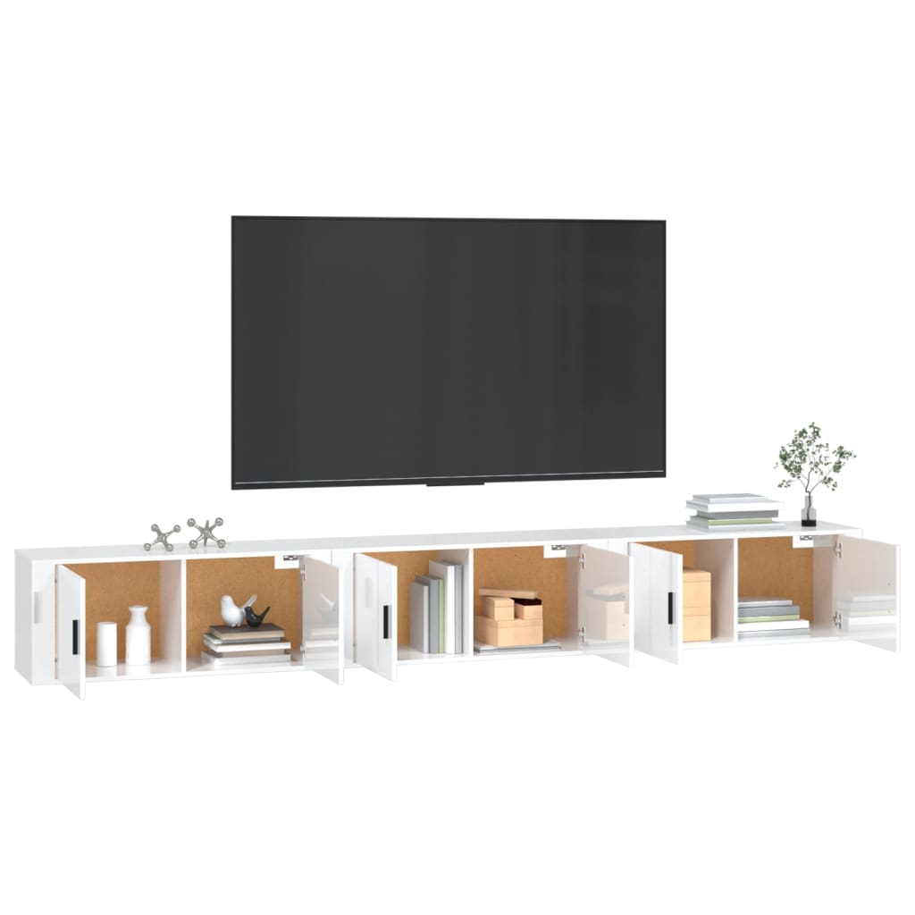Seinäkiinnitettävät TV-kaapit 3 kpl korkeakiilto 100x34,5x40 cm - Sisustajankoti.fi