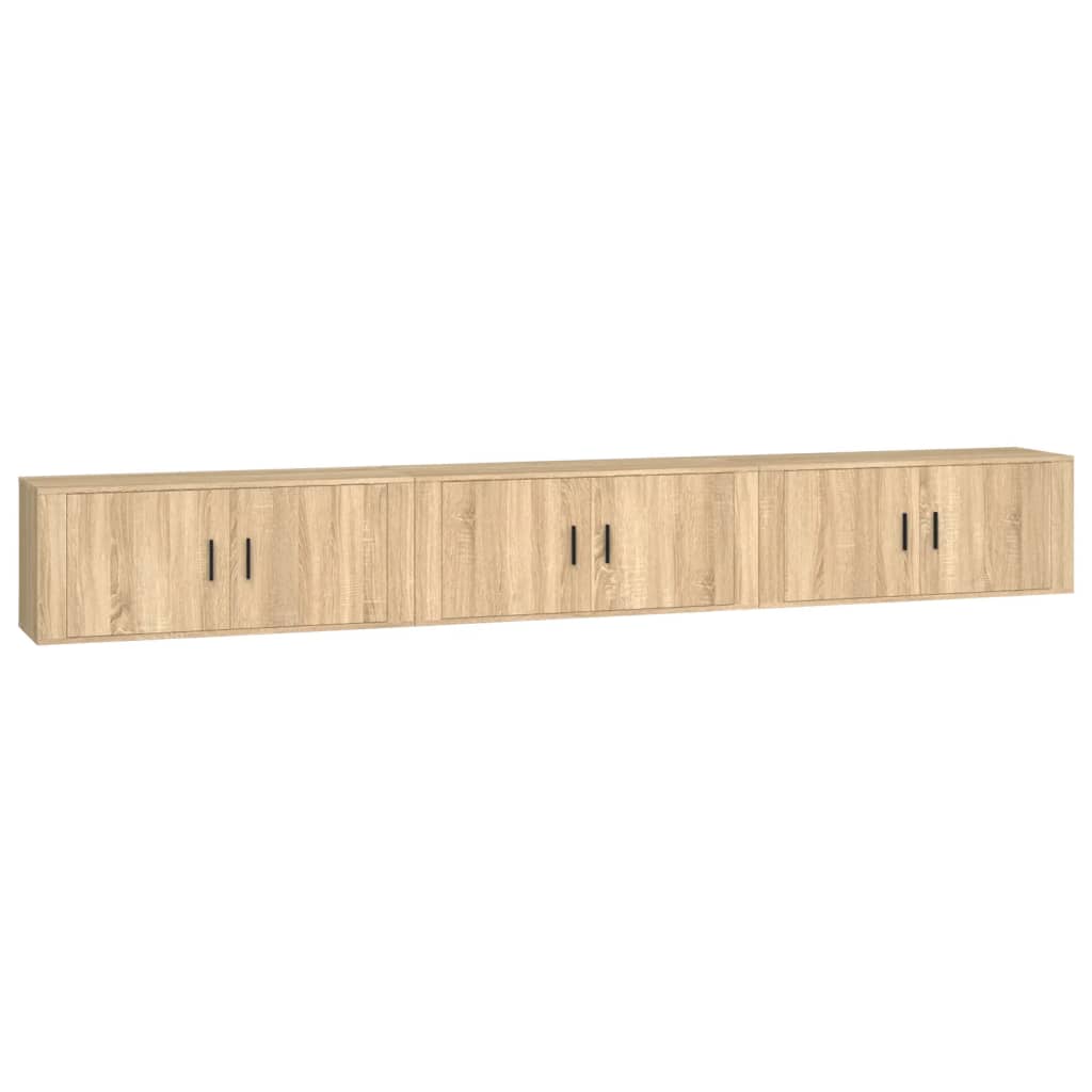 Seinäkiinnitettävät TV-kaapit 3 kpl Sonoma-tammi 100x34,5x40 cm - Sisustajankoti.fi