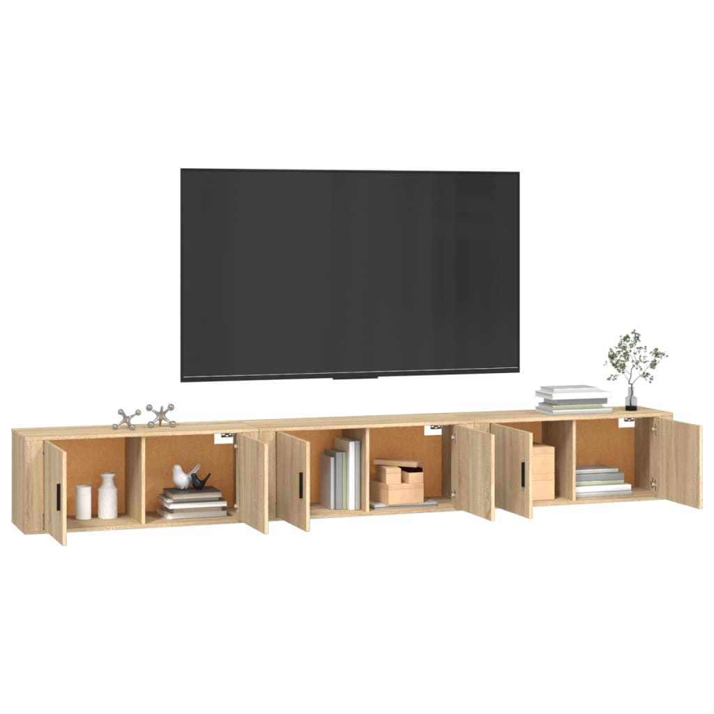 Seinäkiinnitettävät TV-kaapit 3 kpl Sonoma-tammi 100x34,5x40 cm - Sisustajankoti.fi