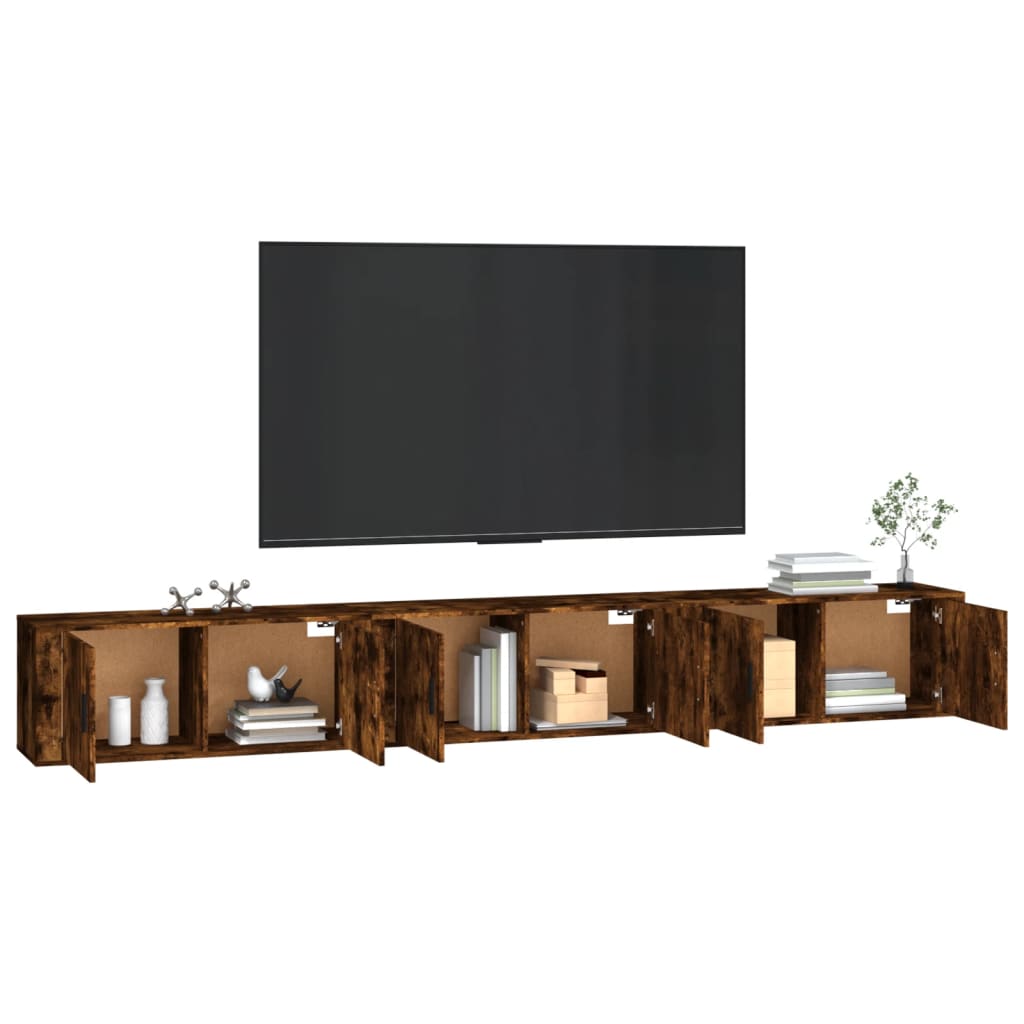 Seinäkiinnitettävät TV-kaapit 3 kpl savutammi 100x34,5x40 cm - Sisustajankoti.fi