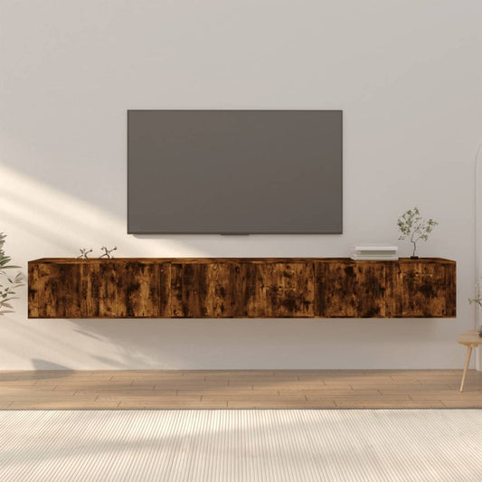 Seinäkiinnitettävät TV-kaapit 3 kpl savutammi 100x34,5x40 cm - Sisustajankoti.fi