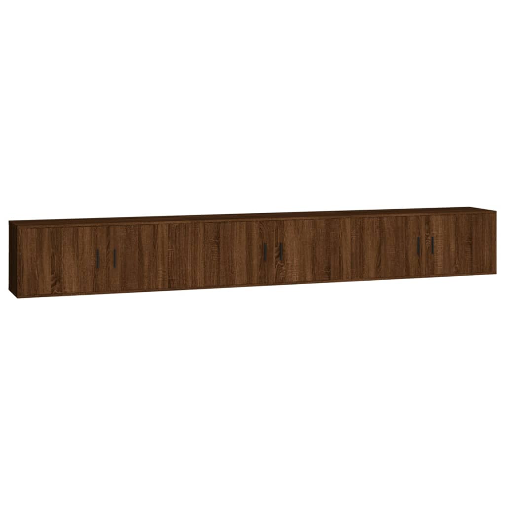 Seinäkiinnitettävät TV-kaapit 3 kpl ruskea tammi 100x34,5x40 cm - Sisustajankoti.fi
