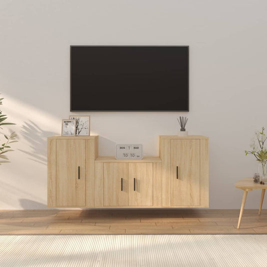 3-osainen TV-kaappisarja Sonoma-tammi tekninen puu - Sisustajankoti.fi