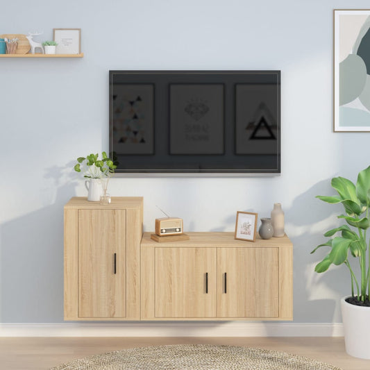 2-osainen TV-kaappisarja Sonoma-tammi tekninen puu - Sisustajankoti.fi